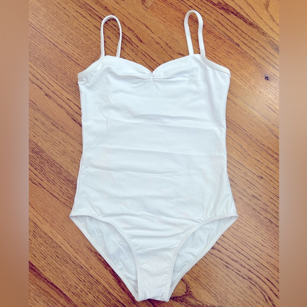 Wear Moi “Abbie” white camisole leotard 12/14 child